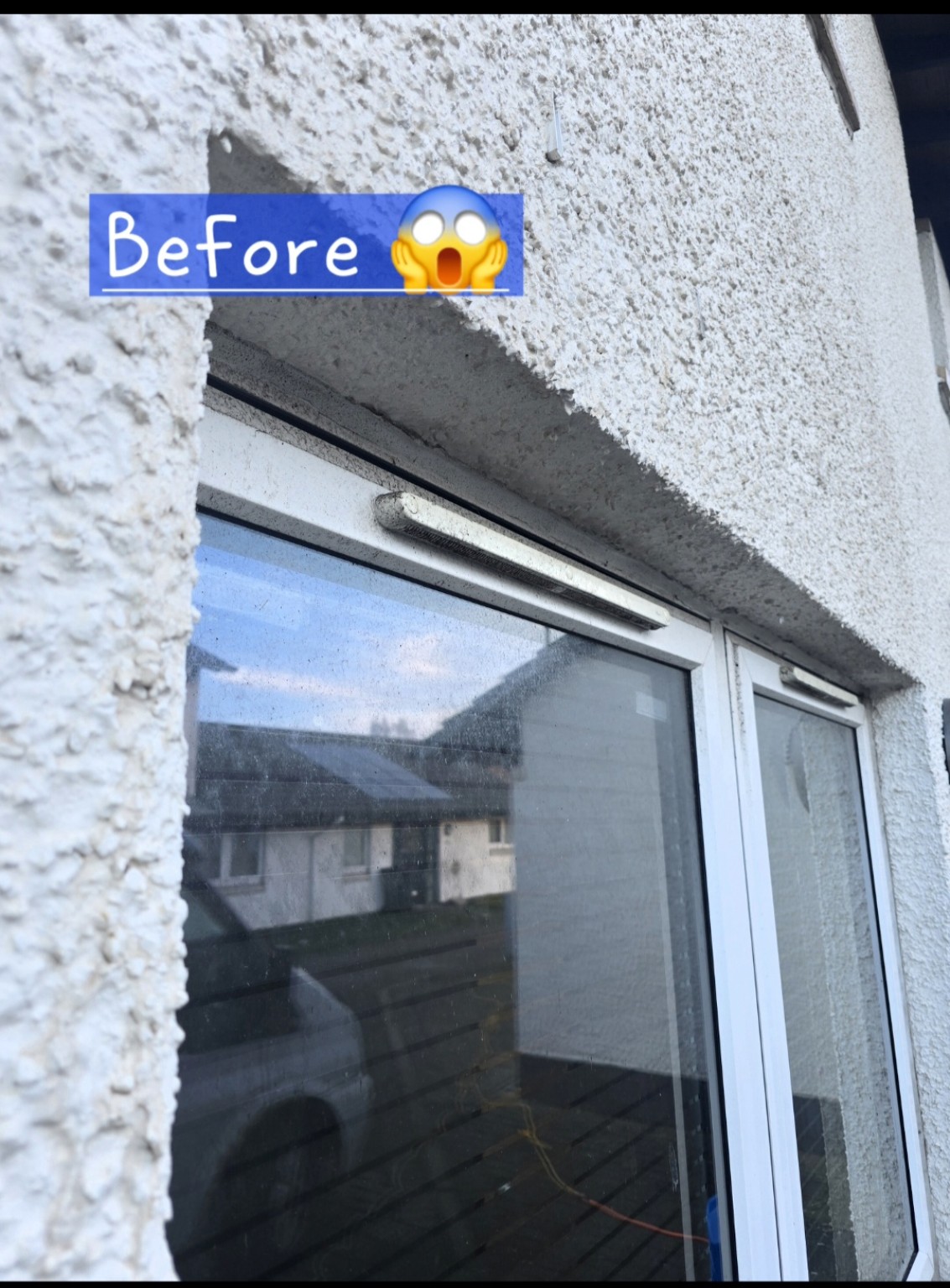 Window and frame before cleaning
