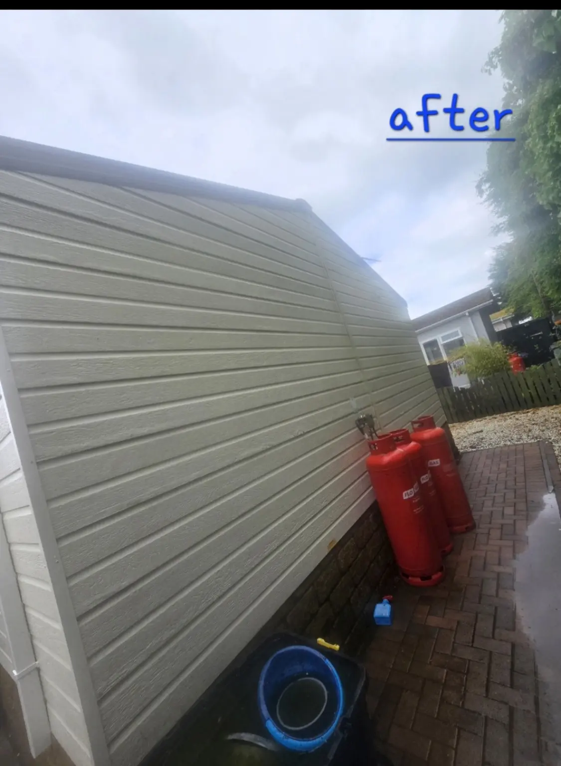 Caravan after exterior cleaning
